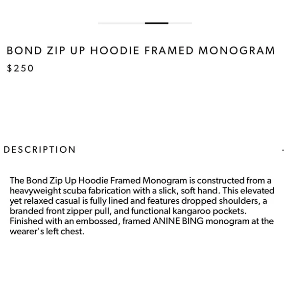 NWT ANINE BING Bond Zip Hoodie XS - Picture 5 of 8